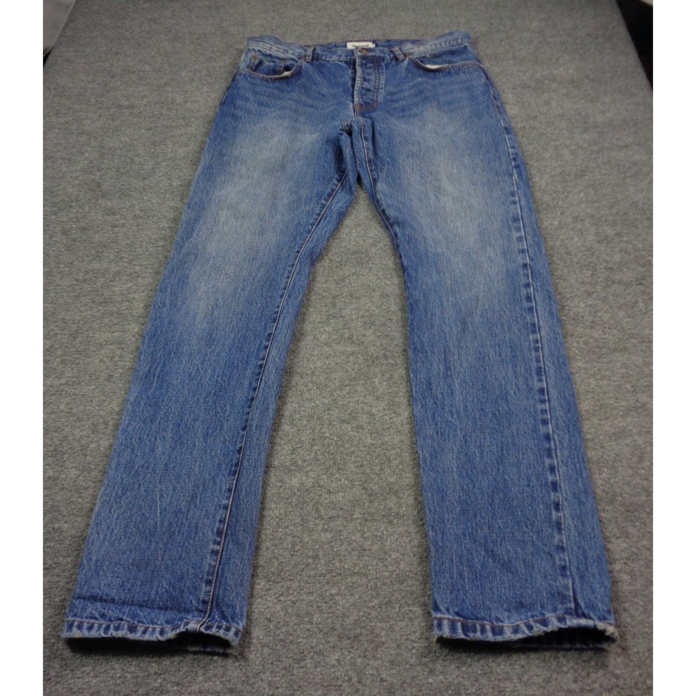 Taylor Stitch Men's Slim Straight Jeans in Blue Denim